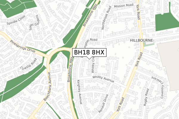 BH18 8HX map - large scale - OS Open Zoomstack (Ordnance Survey) BH18 8HX map - large scale - OS Open Zoomstack (Ordnance Survey)