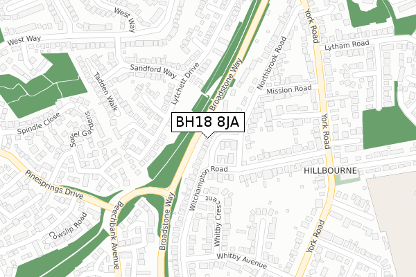 BH18 8JA map - large scale - OS Open Zoomstack (Ordnance Survey) BH18 8JA map - large scale - OS Open Zoomstack (Ordnance Survey)