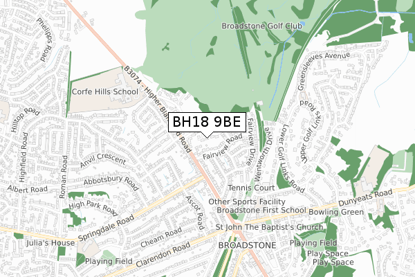 BH18 9BE map - small scale - OS Open Zoomstack (Ordnance Survey) BH18 9BE map - small scale - OS Open Zoomstack (Ordnance Survey)