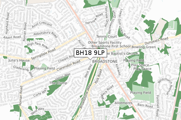 BH18 9LP map - small scale - OS Open Zoomstack (Ordnance Survey) BH18 9LP map - small scale - OS Open Zoomstack (Ordnance Survey)