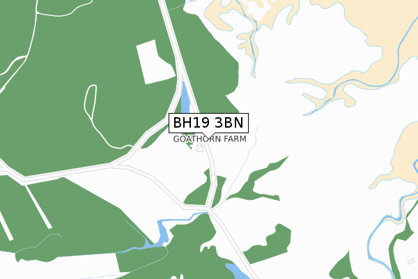 BH19 3BN map - large scale - OS Open Zoomstack (Ordnance Survey)