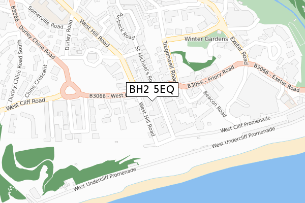 BH2 5EQ map - large scale - OS Open Zoomstack (Ordnance Survey)