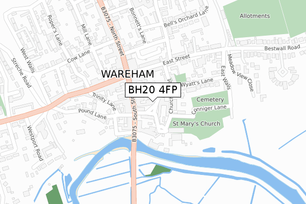 BH20 4FP map - large scale - OS Open Zoomstack (Ordnance Survey)