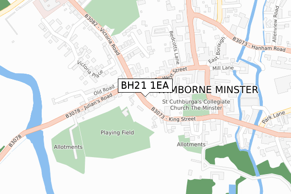 BH21 1EA map - large scale - OS Open Zoomstack (Ordnance Survey)