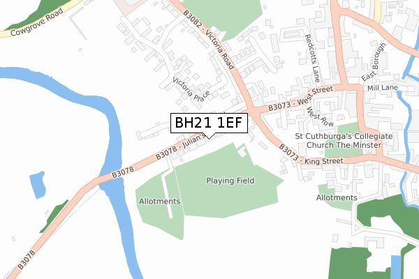 BH21 1EF map - large scale - OS Open Zoomstack (Ordnance Survey)