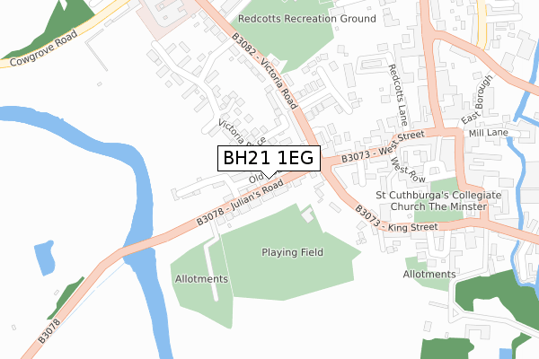 BH21 1EG map - large scale - OS Open Zoomstack (Ordnance Survey)