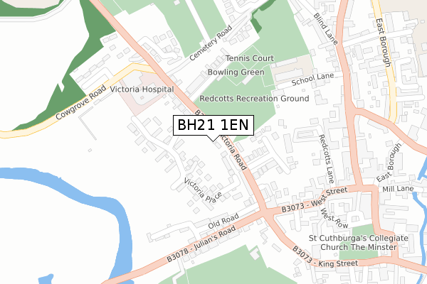 BH21 1EN map - large scale - OS Open Zoomstack (Ordnance Survey)