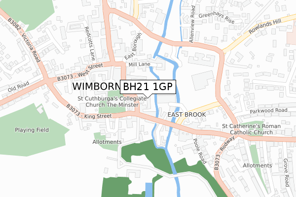 BH21 1GP map - large scale - OS Open Zoomstack (Ordnance Survey)