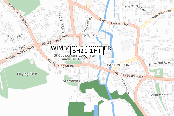 BH21 1HT map - large scale - OS Open Zoomstack (Ordnance Survey)