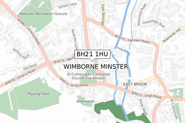 BH21 1HU map - large scale - OS Open Zoomstack (Ordnance Survey)