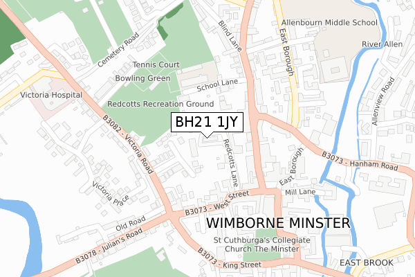 BH21 1JY map - large scale - OS Open Zoomstack (Ordnance Survey)