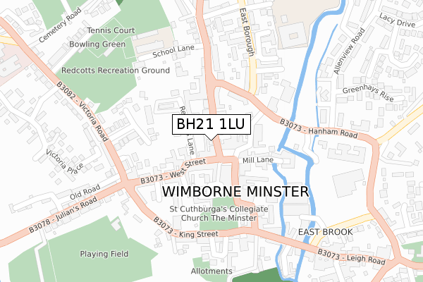 BH21 1LU map - large scale - OS Open Zoomstack (Ordnance Survey)