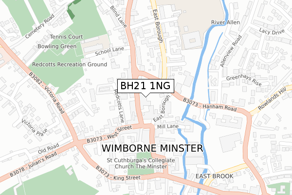 BH21 1NG map - large scale - OS Open Zoomstack (Ordnance Survey)