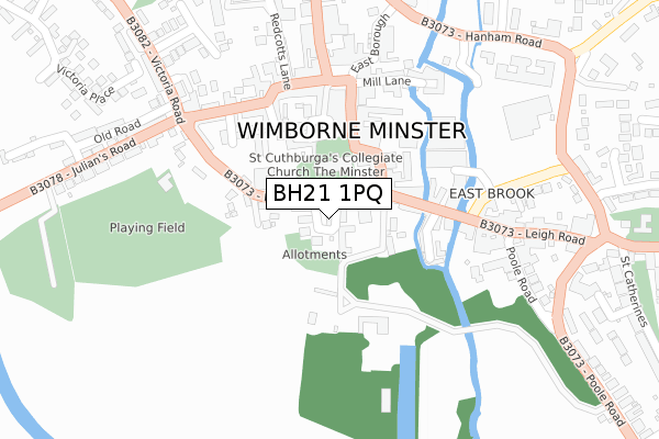 BH21 1PQ map - large scale - OS Open Zoomstack (Ordnance Survey)