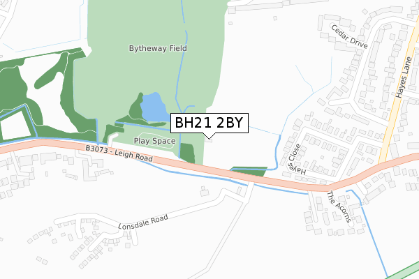 BH21 2BY map - large scale - OS Open Zoomstack (Ordnance Survey)