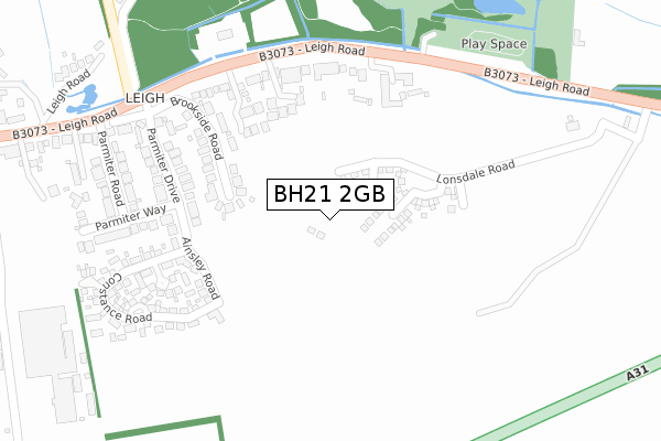 BH21 2GB map - large scale - OS Open Zoomstack (Ordnance Survey)