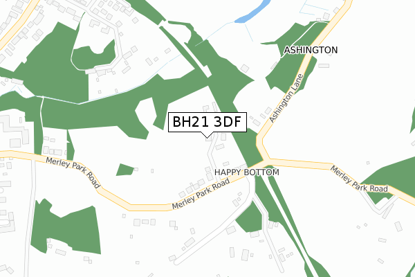 BH21 3DF map - large scale - OS Open Zoomstack (Ordnance Survey)