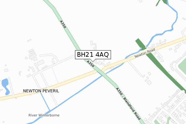 BH21 4AQ map - large scale - OS Open Zoomstack (Ordnance Survey)