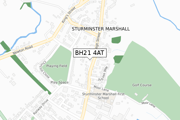 BH21 4AT map - large scale - OS Open Zoomstack (Ordnance Survey)