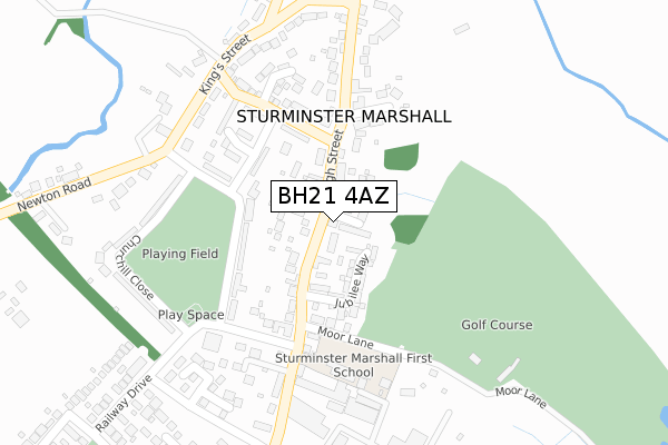 BH21 4AZ map - large scale - OS Open Zoomstack (Ordnance Survey)