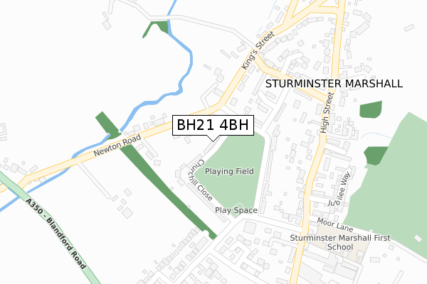 BH21 4BH map - large scale - OS Open Zoomstack (Ordnance Survey)