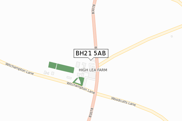 BH21 5AB map - large scale - OS Open Zoomstack (Ordnance Survey)