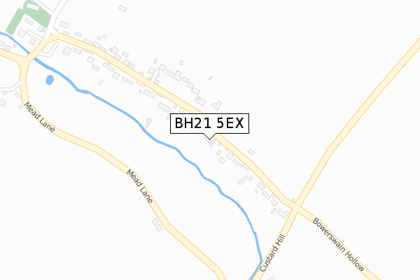 BH21 5EX map - large scale - OS Open Zoomstack (Ordnance Survey)