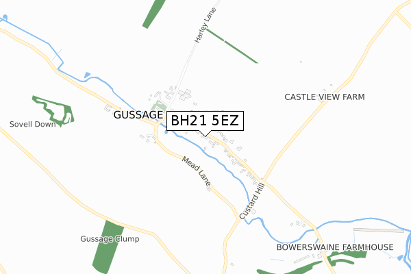 BH21 5EZ map - small scale - OS Open Zoomstack (Ordnance Survey)