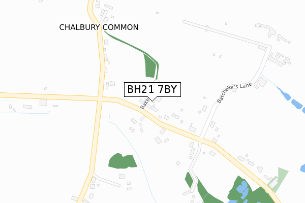 BH21 7BY map - large scale - OS Open Zoomstack (Ordnance Survey)