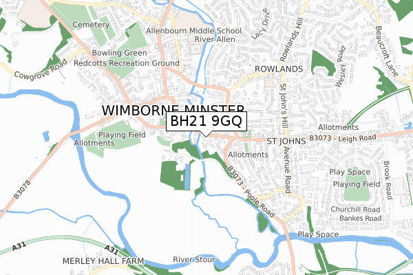 BH21 9GQ map - small scale - OS Open Zoomstack (Ordnance Survey) BH21 9GQ map - small scale - OS Open Zoomstack (Ordnance Survey)