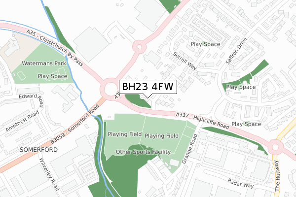 BH23 4FW map - large scale - OS Open Zoomstack (Ordnance Survey) BH23 4FW map - large scale - OS Open Zoomstack (Ordnance Survey)