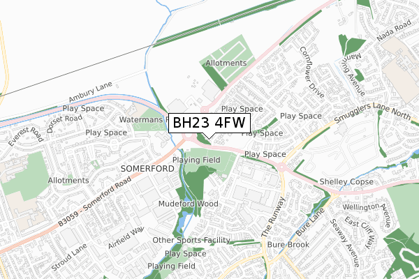 BH23 4FW map - small scale - OS Open Zoomstack (Ordnance Survey) BH23 4FW map - small scale - OS Open Zoomstack (Ordnance Survey)