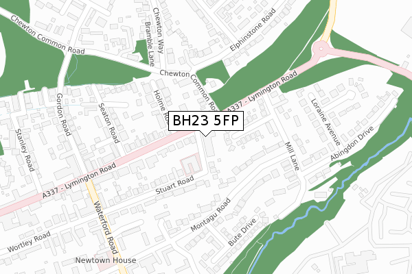 BH23 5FP map - large scale - OS Open Zoomstack (Ordnance Survey)