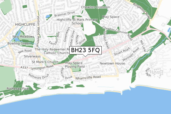 BH23 5FQ map - small scale - OS Open Zoomstack (Ordnance Survey) BH23 5FQ map - small scale - OS Open Zoomstack (Ordnance Survey)