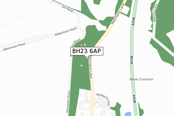 BH23 6AP map - large scale - OS Open Zoomstack (Ordnance Survey)