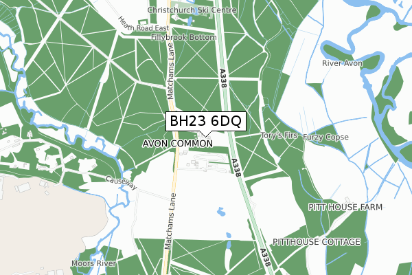 BH23 6DQ map - small scale - OS Open Zoomstack (Ordnance Survey)