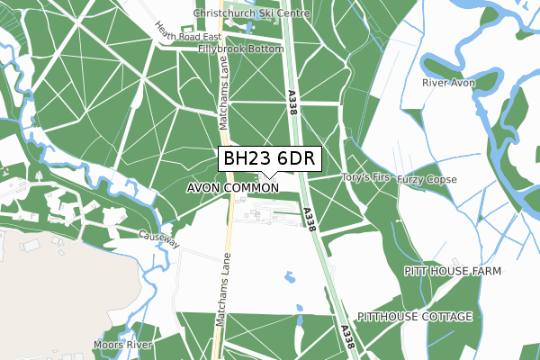 BH23 6DR map - small scale - OS Open Zoomstack (Ordnance Survey)