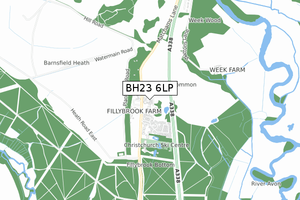 BH23 6LP map - small scale - OS Open Zoomstack (Ordnance Survey)