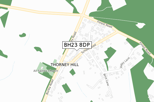 BH23 8DP map - large scale - OS Open Zoomstack (Ordnance Survey)