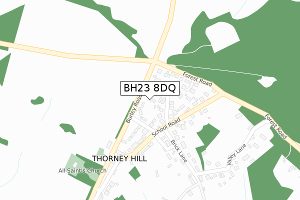 BH23 8DQ map - large scale - OS Open Zoomstack (Ordnance Survey)