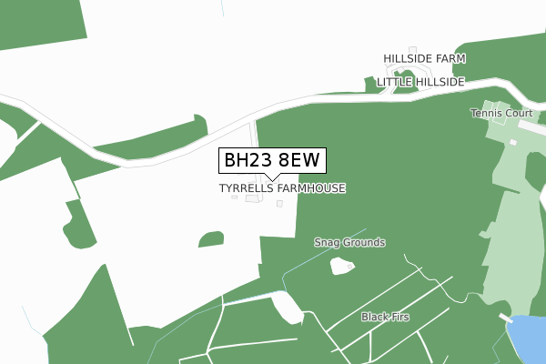 BH23 8EW map - large scale - OS Open Zoomstack (Ordnance Survey)