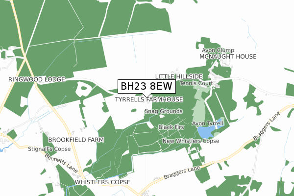 BH23 8EW map - small scale - OS Open Zoomstack (Ordnance Survey)