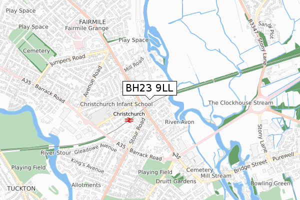 BH23 9LL map - small scale - OS Open Zoomstack (Ordnance Survey) BH23 9LL map - small scale - OS Open Zoomstack (Ordnance Survey)
