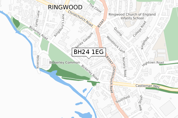 BH24 1EG map - large scale - OS Open Zoomstack (Ordnance Survey)