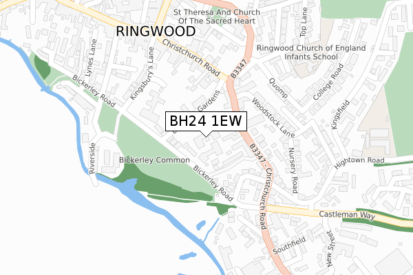 BH24 1EW map - large scale - OS Open Zoomstack (Ordnance Survey)