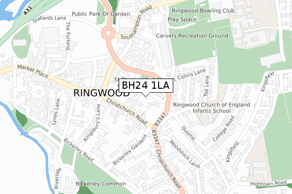 BH24 1LA map - large scale - OS Open Zoomstack (Ordnance Survey)