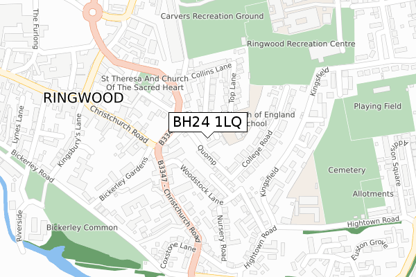 BH24 1LQ map - large scale - OS Open Zoomstack (Ordnance Survey)