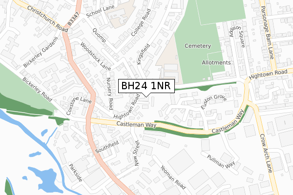 BH24 1NR map - large scale - OS Open Zoomstack (Ordnance Survey)