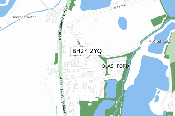 BH24 2YQ map - large scale - OS Open Zoomstack (Ordnance Survey)