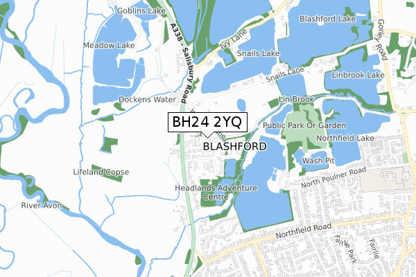 BH24 2YQ map - small scale - OS Open Zoomstack (Ordnance Survey)